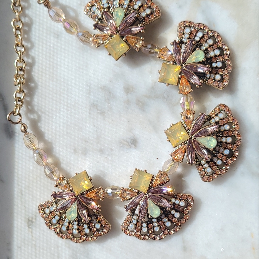 Stella + Ruby Gold Statement Necklace - image 1